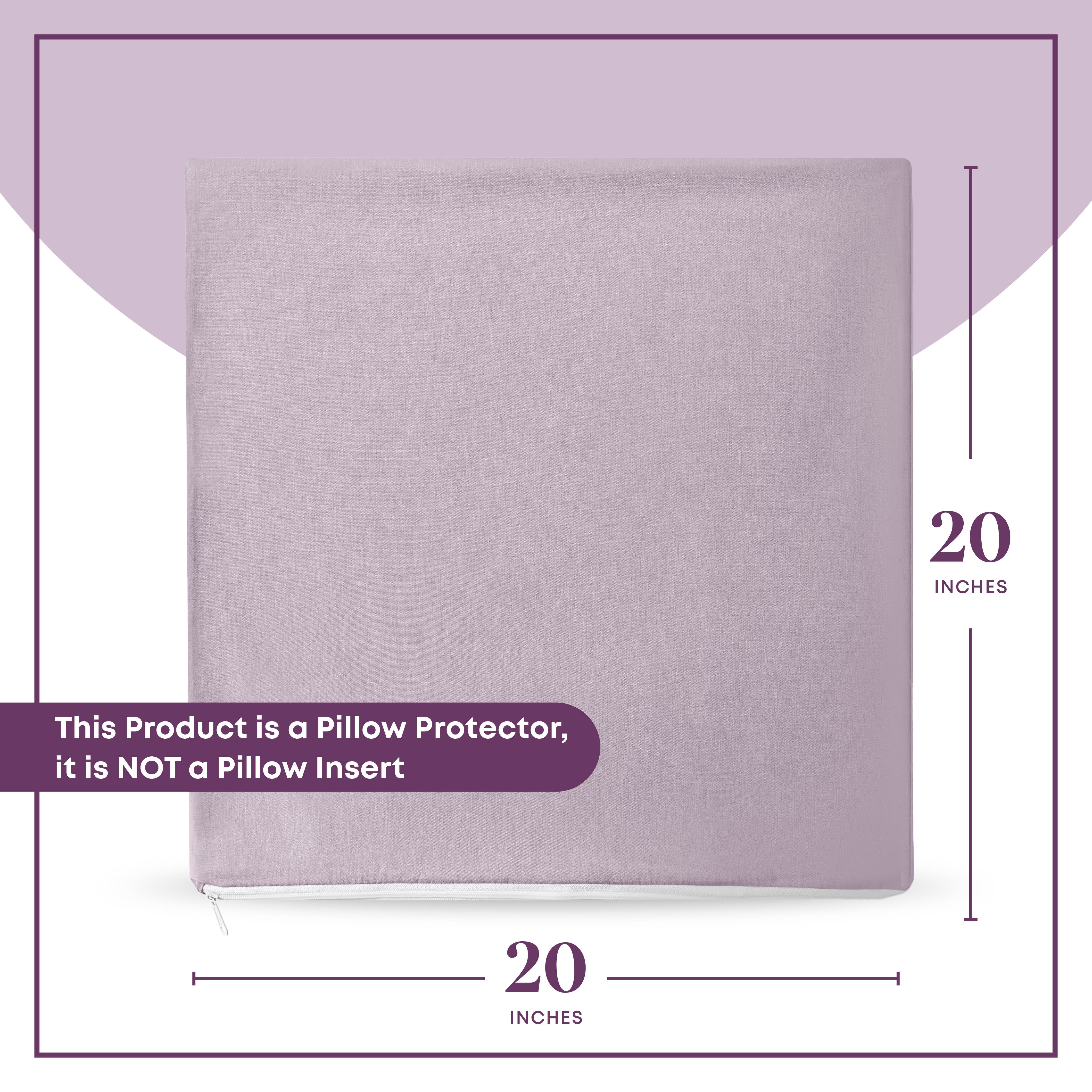 CIRCLESHOME Throw Pillow Protectors - 100% Cotton Breathable Pillowcases - 20 X 20 Square Pillowcases - Protects Pillows from Dirt, Dust and Debris (Square Pillow - 4 Pack- 20x20)