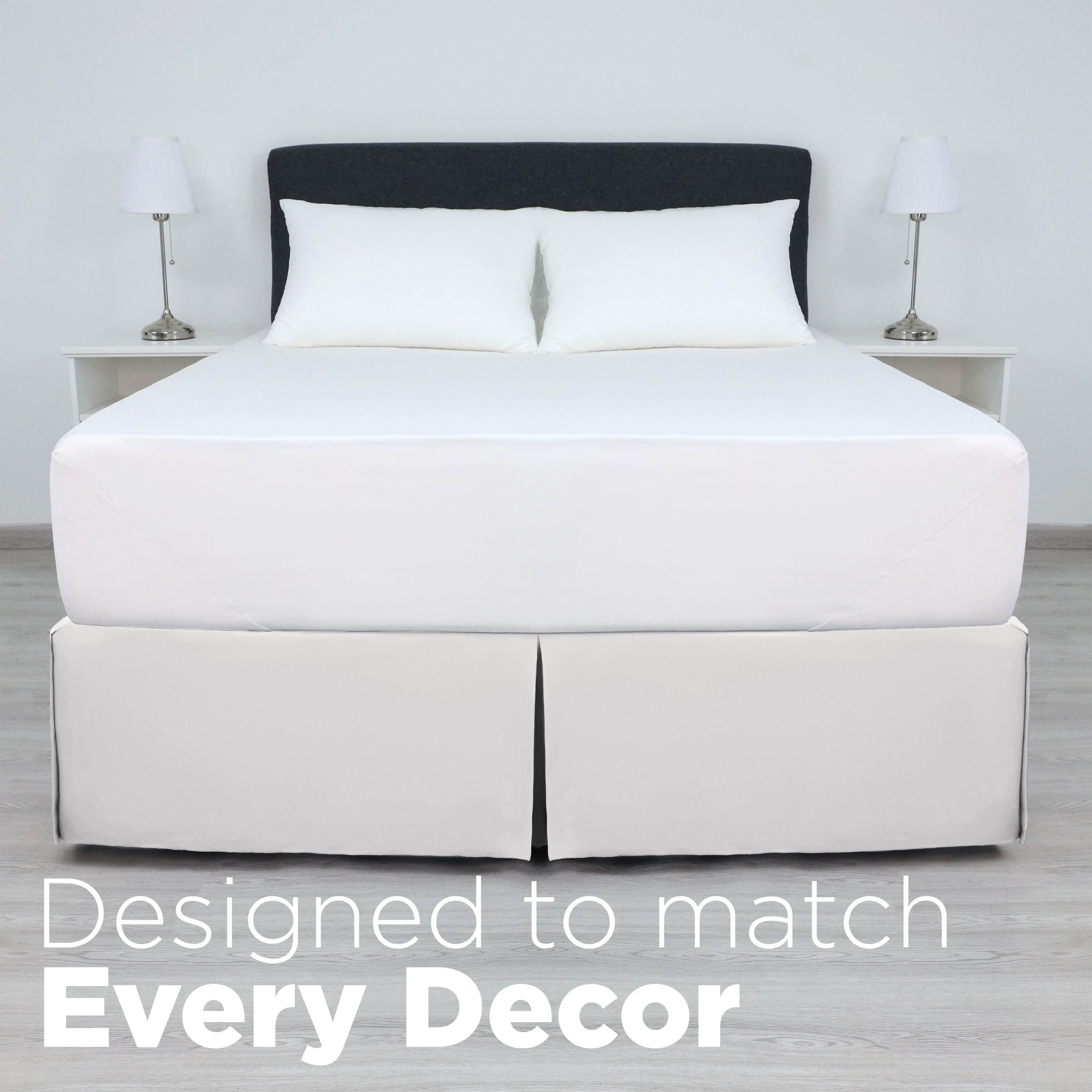 Martex Queen Bed Skirt | Inverted Pleat Microfiber | 15" Drop Easy Care | White