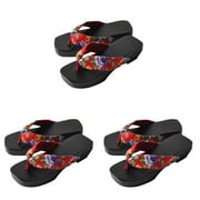 3 Pairs Clogs Slippers for Man Japanese Style Sandals V Wooden Creative Shoes Summer Woman Female Footwear