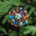 thumbnail image 5 of Christmas Ornament Christmas Football Soccer Ball Customized Round Ceramic Ornament Sport Soccer Ball Football Personalized Christmas Ornaments Gifts for Women Men On Christmas, 5 of 8