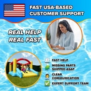 Sportspower Kids Inflatable Bounce House with Slide & Blower, Bouncy Castle Jumper for Backyard Outdoor Indoor Play, Toddler Bounce House Ages 3–8