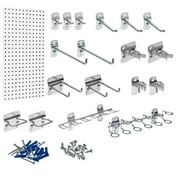 Triton Products LB18-1WH-Kit White 18 Gauge Steel Pegboard with 18-Piece LocHook Assortment