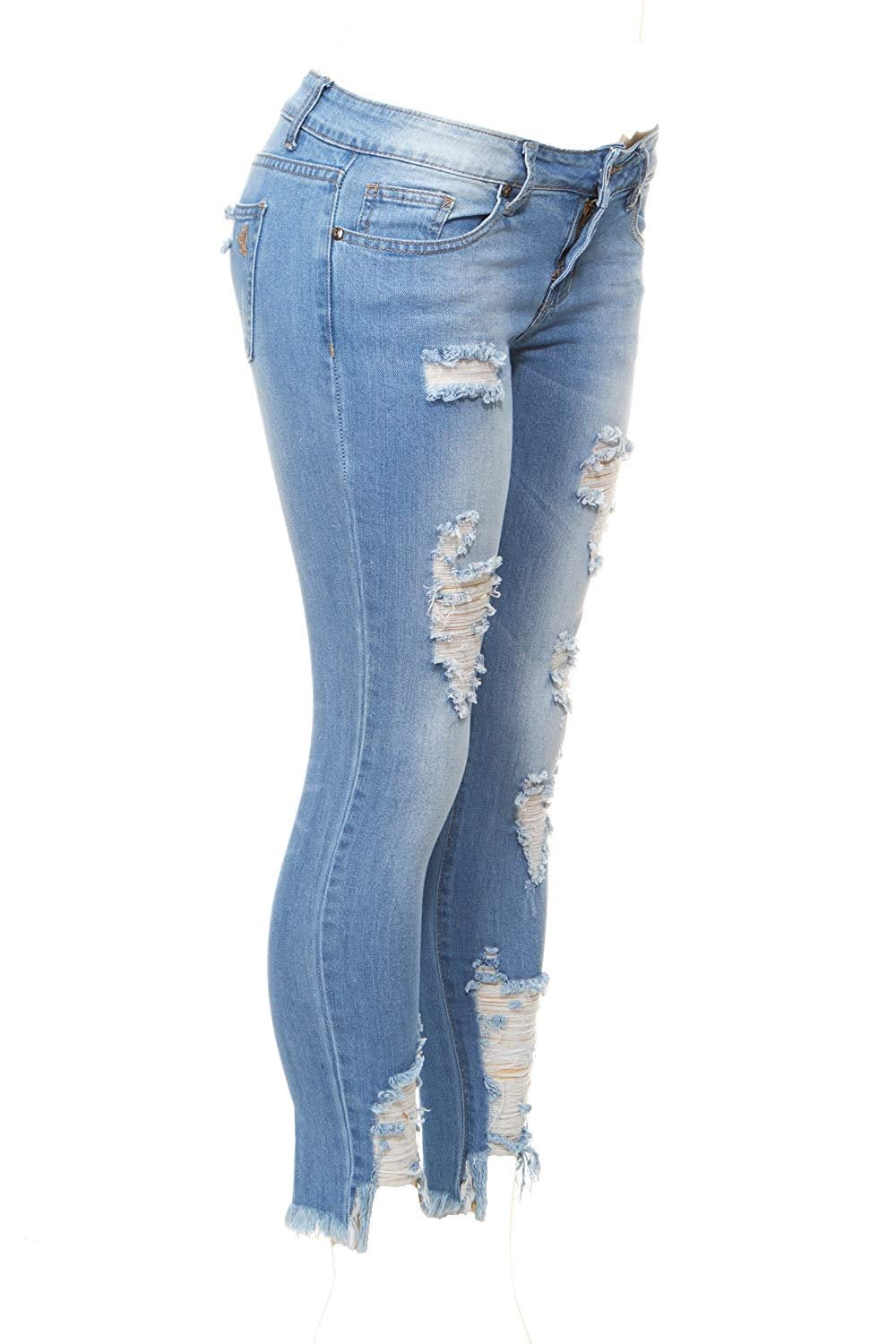Cute Teen Girl Teen Girls's Size Distressed Ripped Jeans Juniors, Light Distressed, Plus 18 - Walmart.com