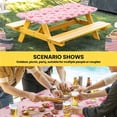 thumbnail image 6 of Pink Flamingo Table Cloths for 8 Foot Rectangle Tables, Summer Animals Patio Waterproof Elastic Fitted Tablecloths, Washable Rectangular Table Cover for Camping, 6 of 8
