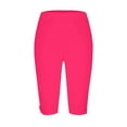 thumbnail image 6 of Womens Capri Pants, Comdrip Leggings Women's 3/4 Summer Sports Jogging Bottoms High Elastic Waist Yoga Trousers Casual Slim Fit Running Workout Leggings for Women Hot Pink L, 6 of 6