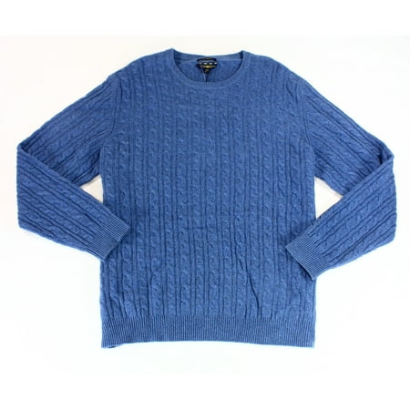 New Mens Cashmere Sweater - Club Room NEW Blue Mens Size 2XL Chain-Knit Crewneck Cashmere Sweater