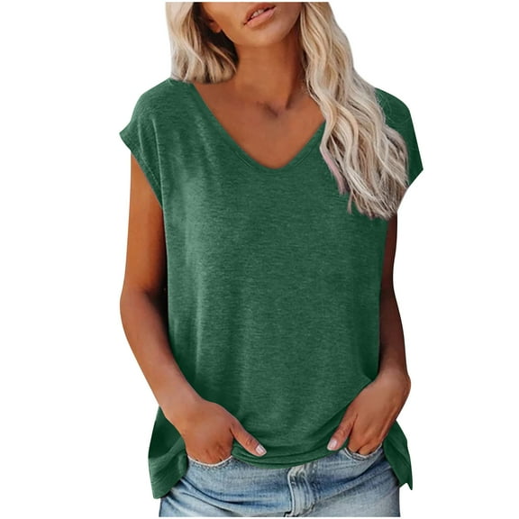 Lindreshi Tank Tops for Women Fashion Woman Causal V-Neck Solid Blouse Sleeveless T-Shirt Summer Tops