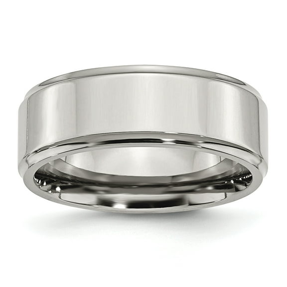 Primal Steel Stainless Steel 8mm Ridged Edge Band