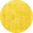 thumbnail image 1 of Ahgly Company Indoor Round Persian Yellow Traditional Area Rugs, 3' Round, 1 of 4