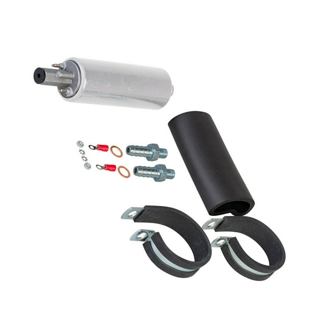 relayinert 255LPH Inline Fuel Pump High Flow Pressure With Install Kit Fuel Pump Inline Fuel Pump Pump Silver