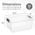 thumbnail image 2 of Superio Clear Storage Box with Lid, 36 Quart Plastic Container Bins for Organizing, Stackable Crates, BPA Free, Non Toxic, Odor Free, Organizers for Home, Office, School, and Dorm, 10 Pack, 2 of 9