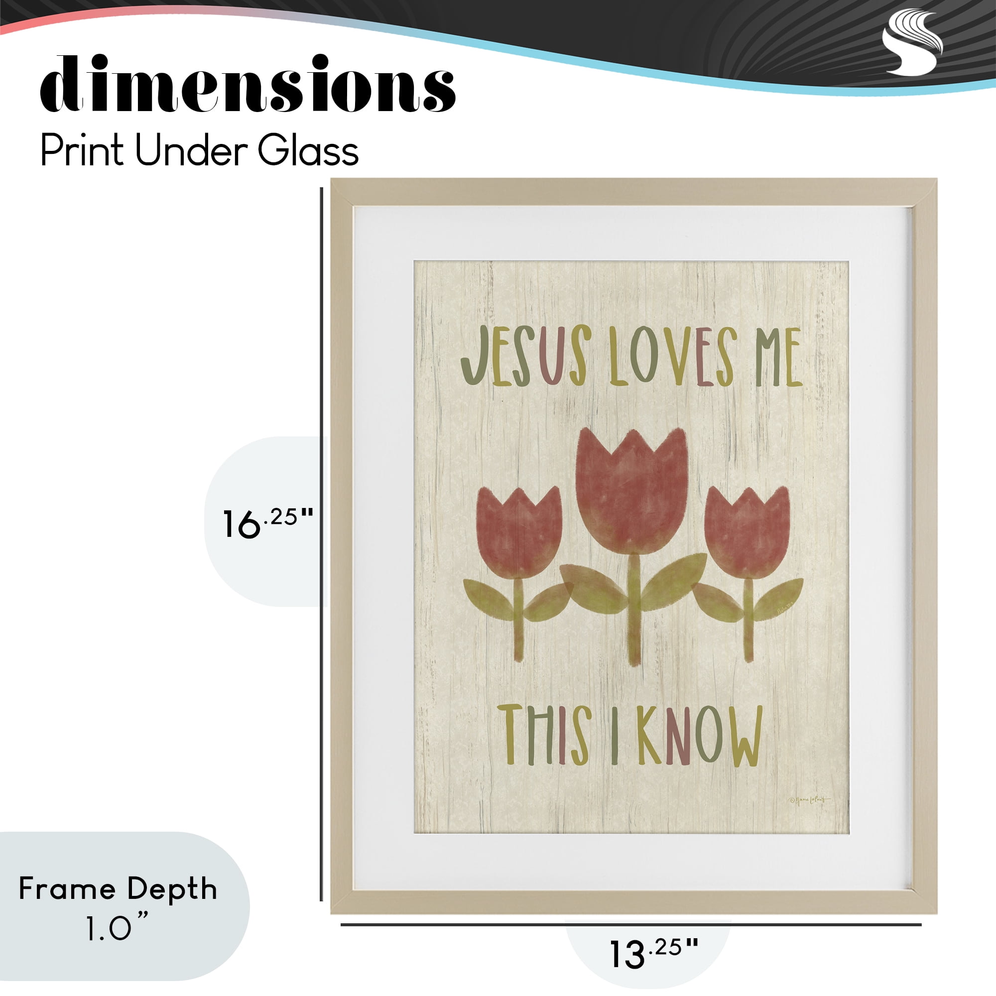 Stupell Industries Jesus Loves Me This I Know Birch Framed Print Under Glass, design by Annie LaPoint