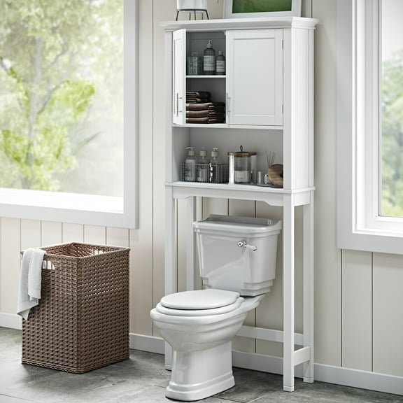 RiverRidge Somerset Over the Toilet Bathroom Spacesaver Medicine Cabinet Shelf - White