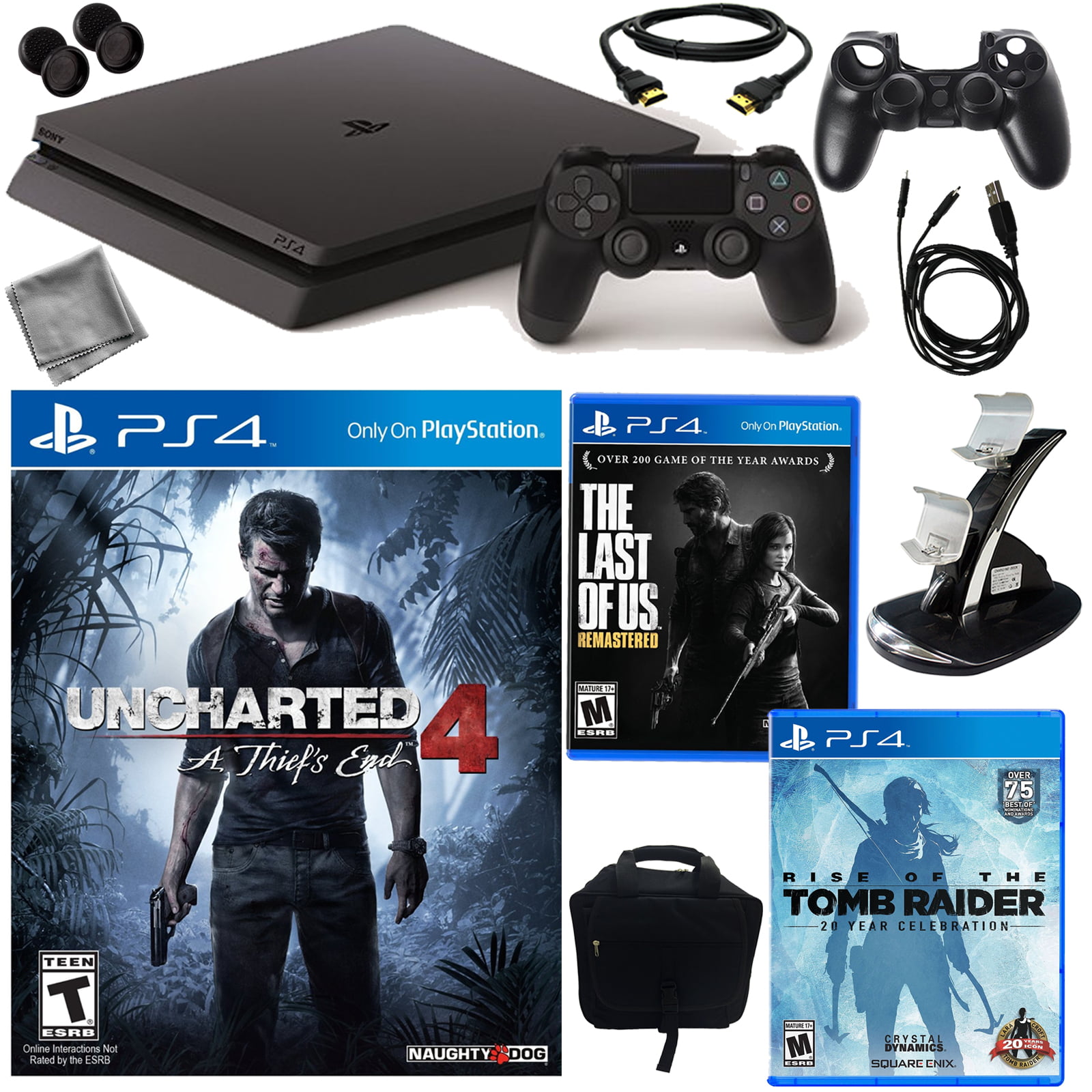 PlayStation 500GB Uncharted with Rise of the Tomb Raider, The Last of Us & Accessories - Walmart.com