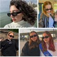thumbnail image 3 of Gafas de sol rectangulares Protección Gafas de conducción retro para mujer brillar  Electrónica, 3 of 5