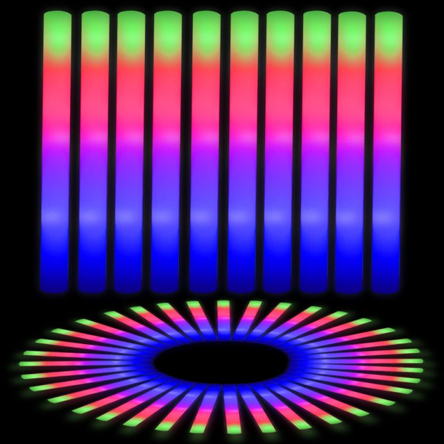 Barras luminosas de espuma EXCECAR, 42 unidades, luces LED, 3 modos de parpadeo