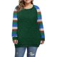 thumbnail image 2 of Moda mujer Casaul Print Plus manga larga Patchword O-cuello camiseta blusa Fridja  hkj3310, 2 of 5