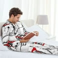 thumbnail image 6 of Zeuib Monkey Print Men's Long-Sleeved Pajama Set,Button Down Sleepwear,Home leisure suits,Nightwear Sets 2 Piece-Medium, 6 of 7