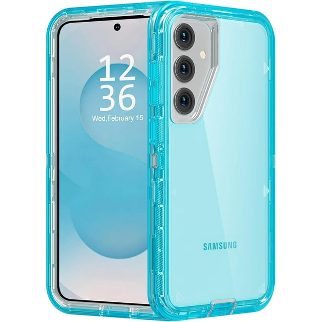 For Samsung Galaxy S23 Case, Heavy Duty Shockproof Protection Phone Cases, Anti-Drop, Dual Layer Transparent Protective Cover Compatible with Samsung Galaxy S23 6.1 inch, Crystal Blue