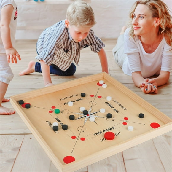 Juego de Carrom Clásico con Mesa de Billar de Bolsillo y Palos de Billar Por TBKOMH