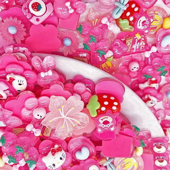 61 Pcs Scrapbooking Embellishments,  Flat Back Resin Charms