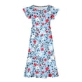 thumbnail image 4 of Sentmoon Robes de Printemps pour Filles Été Élégantes Col Rond Robe Plissée Manches Bouffantes Ample Imprimé Floral Respirant Robes Formelles pour Filles pour Vacances Multicolore 10-11 Ans, 4 of 6