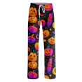 thumbnail image 4 of Halloween Pajama Pants for Women Cute Patterned Jogger Cinch Bottom Casual Wide Leg Sweat Pants with Pockets, 4 of 6