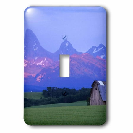 3dRose Rustic barn, wheat field, Teton Mountain Range, Idaho - US13 CHA0079 - Chuck Haney, Single Toggle Switch