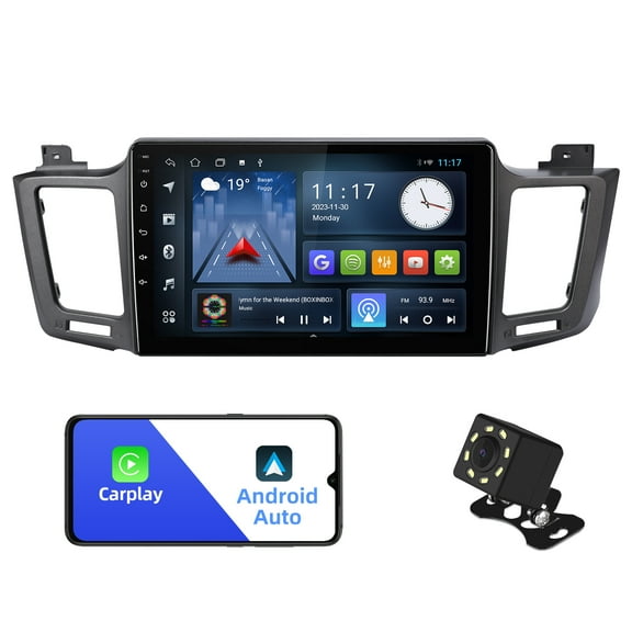 2 32G Android 10 Double Din Car Stereo for Toyota RAV4 2013 2014 2015 2016 2017 2018 with 10.1-Inch Touchscreen Radio Built-in Wireless Carplay/Android Auto with Canbus