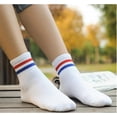 thumbnail image 7 of CoCoMangos Retro Striped Athletic Socks for Women Casual Cotton Ankle Socks Women 4 Pairs, 7 of 7