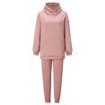 thumbnail image 6 of Baqcunre Women's Long-Sleeved Fashion Solid Color Sweatshirt Casual Sweatpants Suit,Color Pink,Size S-XL, 6 of 8