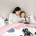 thumbnail image 4 of Feelyou Cartoon Fitness Bedding Comforter Set 7pcs, Cute Ribbon Bowknot King Bedding Sets, 4 of 8