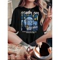 thumbnail image 1 of Women's Fashionable Artistic Print T-Shirt - Casual Crew Neck, Short Sleeve, Stretchy Polyester Blend, Machine Washable - Perfect for Summer & Casual Attire, 1 of 7