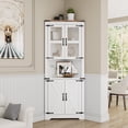 thumbnail image 3 of Corner Storage Cabinet with Glass Doors, Double-Door Corner Cabinet, Corner Cabinet with Shelves, Corner Cabinet with Light Strips-white, 3 of 11