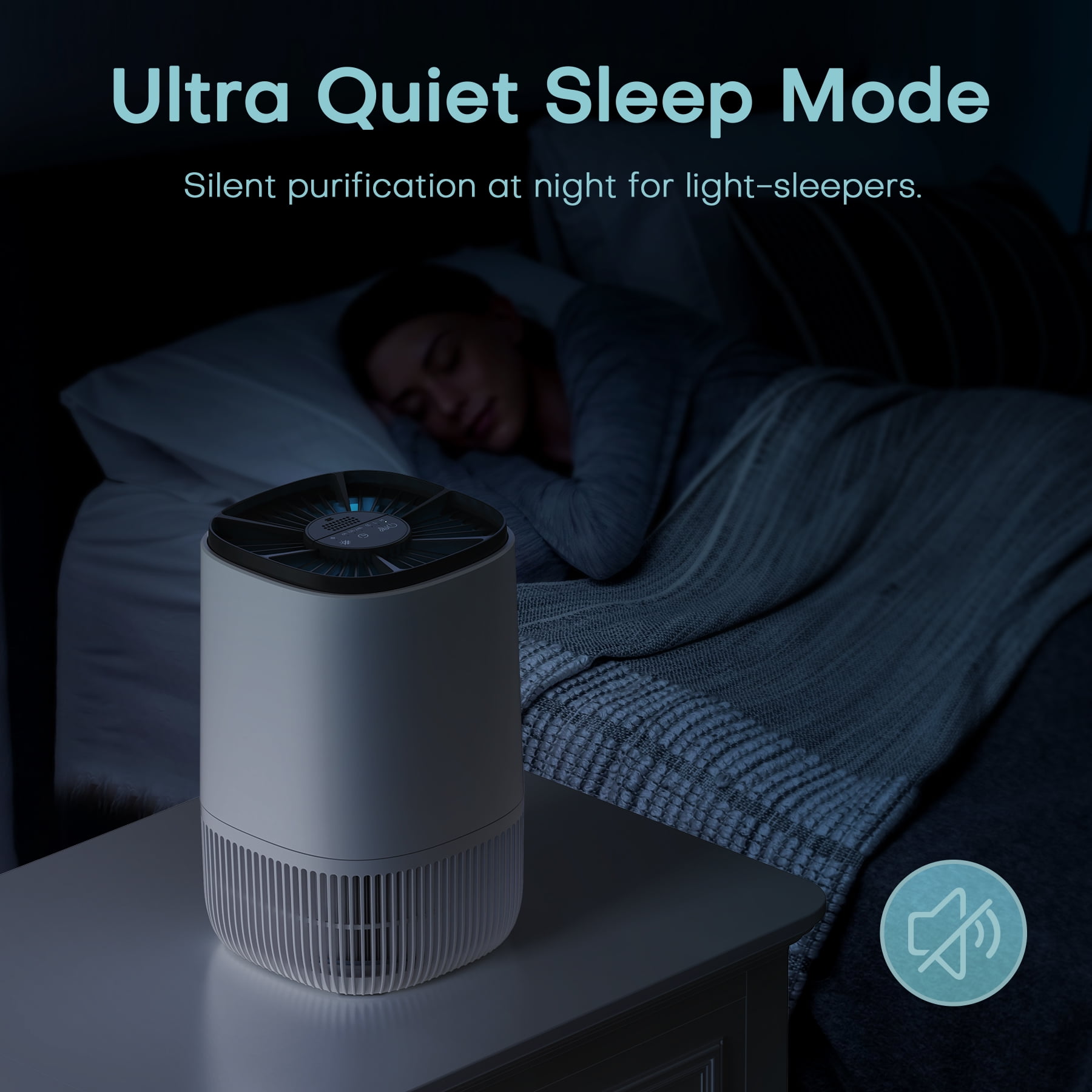 Breezome Air Purifier for Home Bedroom, Hepa 3-in-1 Filter Cleaner with Aromatherapy Function for Better Sleep, Smoke, Pet Dander, Odor, Dust, Office, White