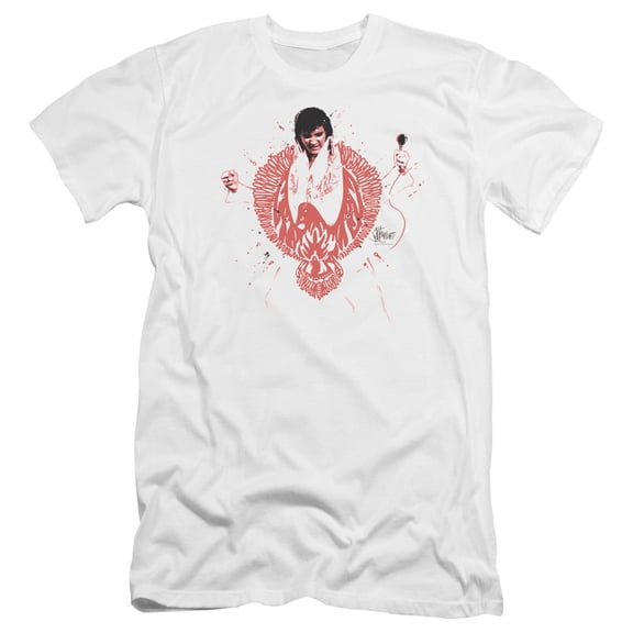 Elvis Presley Red Pheonix Premium Canvas Slim Fit T-Shirt White