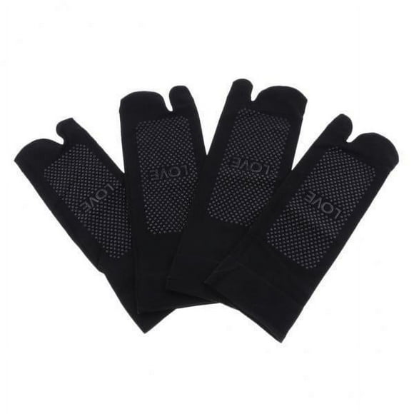 5x2 Pares De Calcetines Tabi Con 2 Dedos Divididos, Sandalias , Zapatillas, Calcetines Tobilleros Antideslizantes, Color Negro 5 piezas