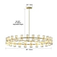 thumbnail image 4 of Modern 48-Inch Wagon Wheel Crystal Chandelier in Gold, 48-Light Dimmable Foyer Light Fixture with K9 Crystal Shades for Dining Room Living Room, Adjustable Height, G4 Bulbs Included, 4 of 8