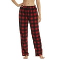 thumbnail image 3 of YUSHOW Women Fleece Pajama Pants Plaid Pjs Bottoms Soft Comfy Sleep Lounge Pj Pants M, 3 of 7