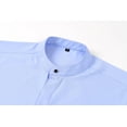 thumbnail image 5 of Men's Banded Collar Dress Shirts Long Sleeve Button Down Shirt Casual Solid Formal Regular Fit Blouse Business Work Tee, 5 of 5