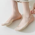 thumbnail image 7 of 5 Pairs Ultra Low Cut Liner Socks for Women No Show Toe Topper Liner Sock with Sling Back for Women, Sling No Show Padded Half Sock for Heels Dress Shoes Complexion, 7 of 7