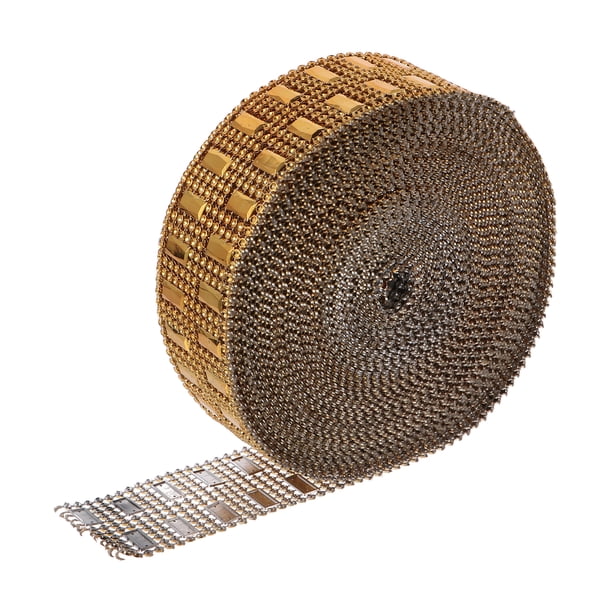 1 rollo Hermosa cinta de diamantes de imitación de 8 filas Rollo de cinta brillante brillante