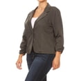 thumbnail image 3 of Women's Plus Size Basic Casual Button Solid Outerwear Jacket Blazer, Female, 3 of 5