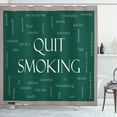 thumbnail image 1 of Ambesonne Saying Shower Curtain, Smoking Message Blackboard, 69"Wx84"L, Warm Taupe Green White, 1 of 3