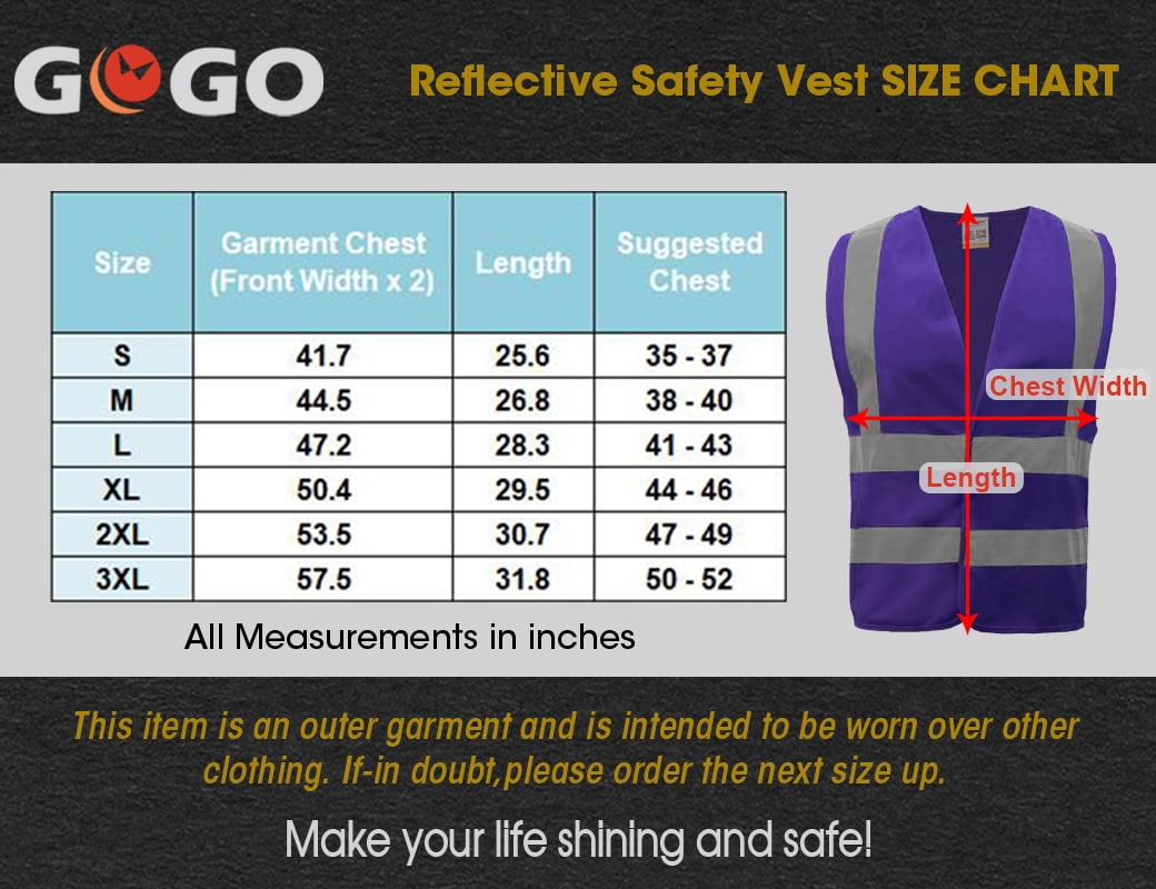 GOGO Industrial Safety Vest with Reflective Stripes, ANSI/ ISEA
