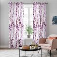thumbnail image 4 of Purple Weeping Eucalyptus Kitchen Curtains Window Panels, Spring Summer Farmhouse Leaves Insulated Window Treatment Curtain, Grommet Curtains for Bedroom/Living Room/Bathroom, 2 Piece 42"Wx84"L, 4 of 8