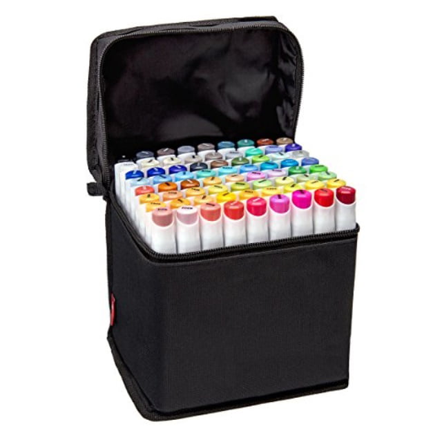 Bianyo 180 Colors Alcohol Markers Set, Fine & Chisel Dual Tip Art Marker  Set Packed in a Premium Black Canvas Bag with Designable Card, Includes  72A