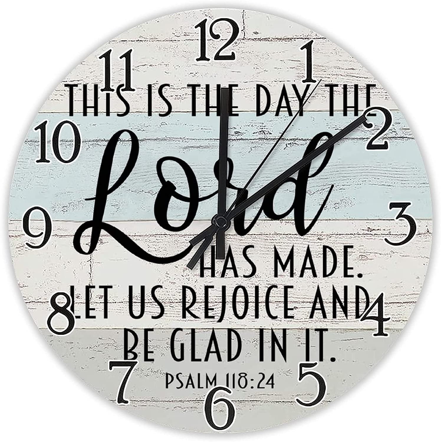 This is The Day Clock Bible Verse Wall Clock Religious Quote Art Wooden