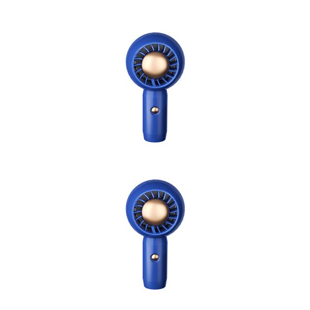 Kearding ventilador de mano recargable 3 engranajes ventiladores de aire eléctricos deportivos portátiles control de botón enfriamiento de Azul 2Conjunto