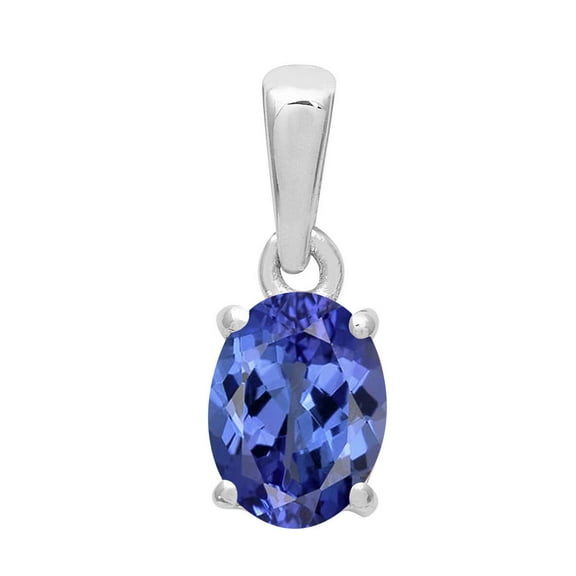 Oval 7X5 MM Tanzanite 925 Sterling Silver Tiny Solitaire Pendant Jewelry